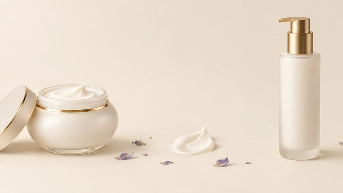 Crema corporal y loción con pétalos de lila