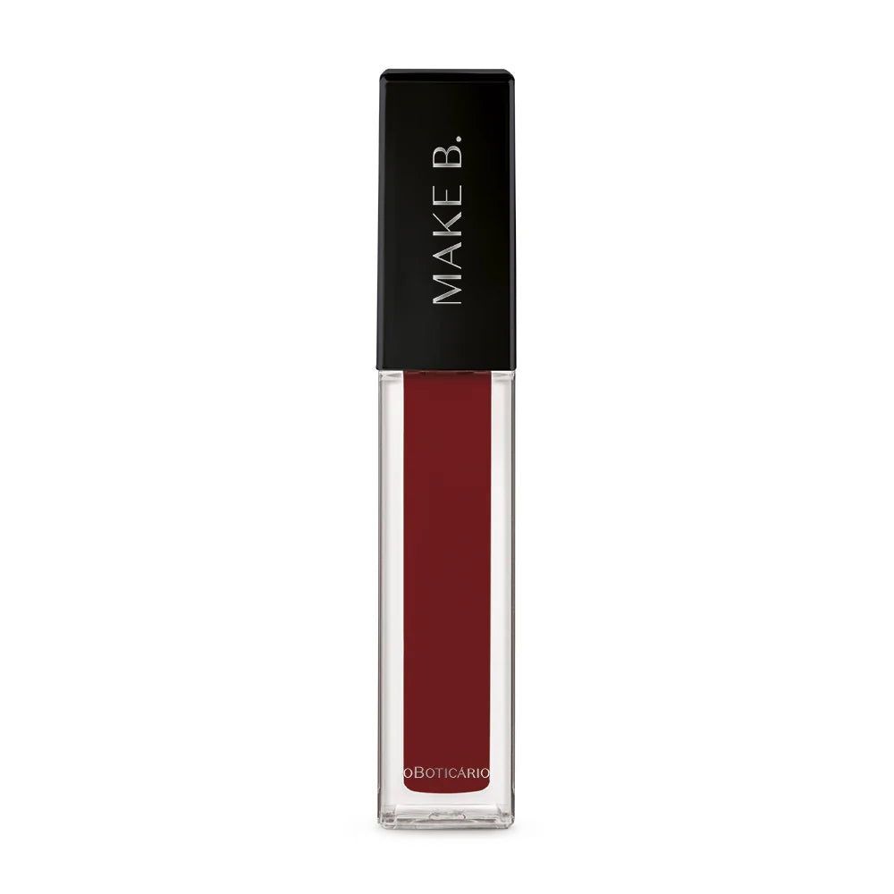 Batom Líquido Mate com ácido poliglutâmico Make B., cor Dark Rouge, 5 ml