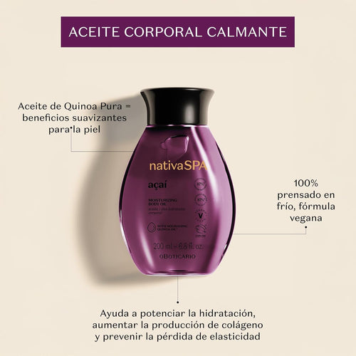 Aceite Corporal Glorioso Açaí, vista 2