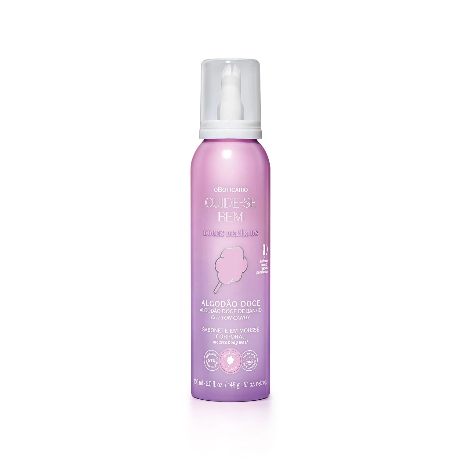 JABON CORPORAL EN MOUSSE ALGODON DULCE CUIDE-SE BEM