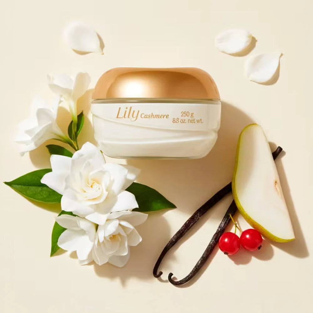 Crema hidratante satinada de cachemira Lily, 250 g